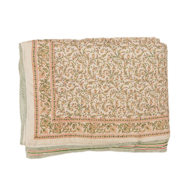 Multicolour Block Print Cotton Cot Quilt