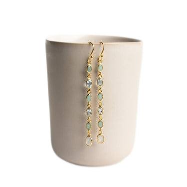 6 Stone Sterling Silver Gold Plate Hook Drops