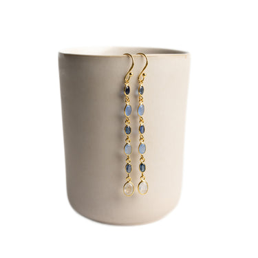 6 Stone Sterling Silver Gold Plate Hook Drops