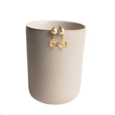 Pearl & Semi Precious Stone Stud Drop