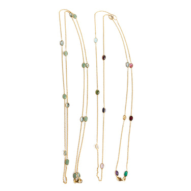 90cm Gold Plated Sterling SilverChain w Semi-Precious Stones