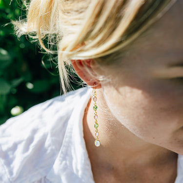 6 Stone Sterling Silver Gold Plate Hook Drops