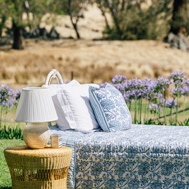 Blue & White Block Print Cotton Quilt
