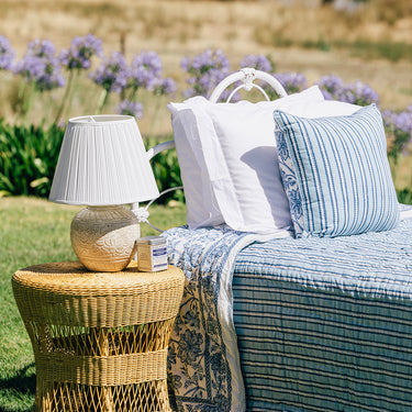 Blue & White Hand Block Printed Cotton Cushion Covers — 50 x 50 cm