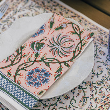 Multicolour Block Printed Cotton Canvas Placemats (2)