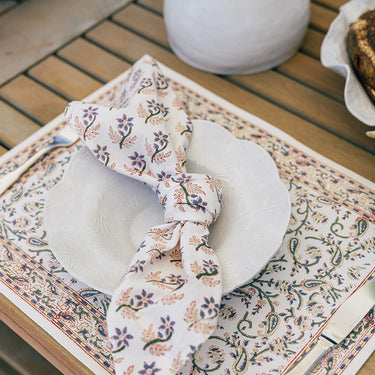 Multicolour Block Printed Cotton Canvas Placemats (2)