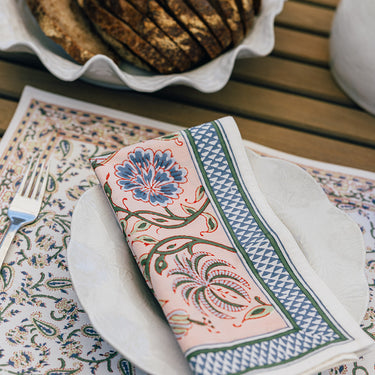 Multicolour Cotton Block Printed Napkins (pair)