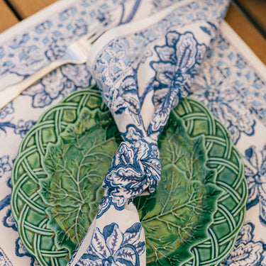 Blue & White Cotton Block Printed Napkins (pair)