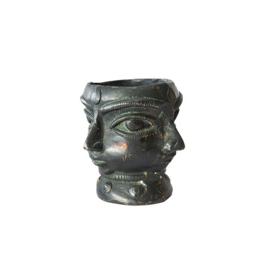 Four-Face Tribal Solid Brass Cup