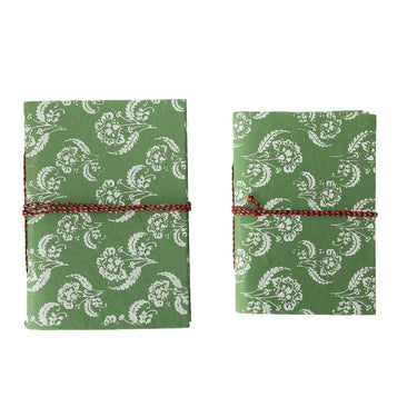 Green Floral Screen Print Bound Journal