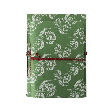 Green Floral Screen Print Bound Journal