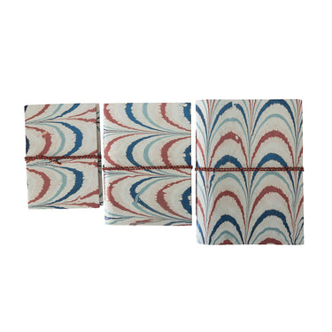 Blue and Red Marble Feather Effect Bound Journal
