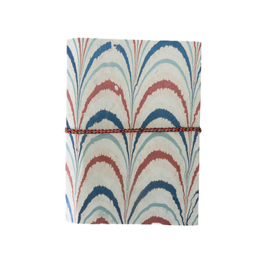Blue and Red Marble Feather Effect Bound Journal
