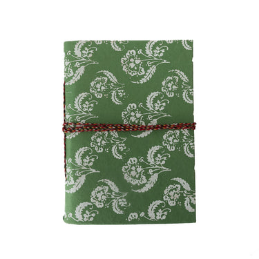 Green Floral Screen Print Bound Journal