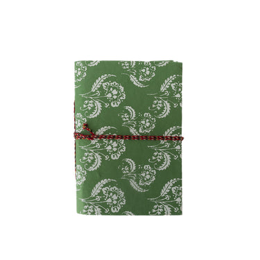 Green Floral Screen Print Bound Journal