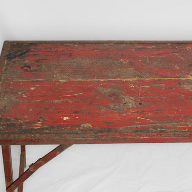 vintage timber & iron trestle table