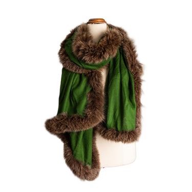 Cashmere Fur Edge Wrap