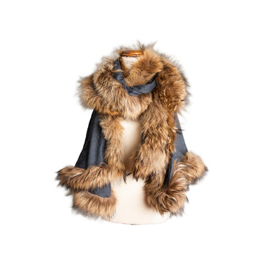 Cashmere Fur Edge Wrap