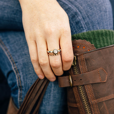 tila polki navy enamel ring