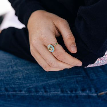 Ferro oval ring - marine blue