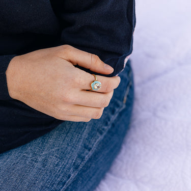 Ferro oval ring - marine blue