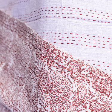 hand block printed kantha