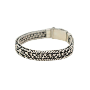 St silver braided man's bracelet