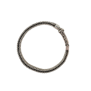St Silver Braided Unisex Bracelet
