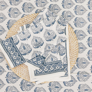 Simple Block Printed Cotton Napery