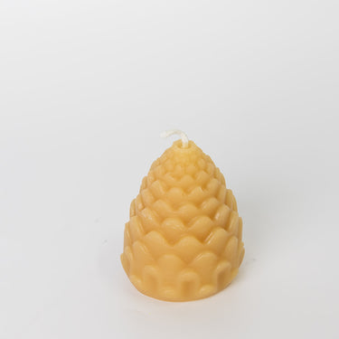 Beeswax pine cone candle