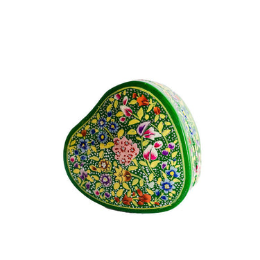 Decorative heart-shaped object with floral patterns