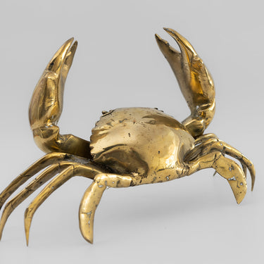 large brass crab ornament