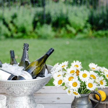 embossed floral aluminium champagne ice bowl