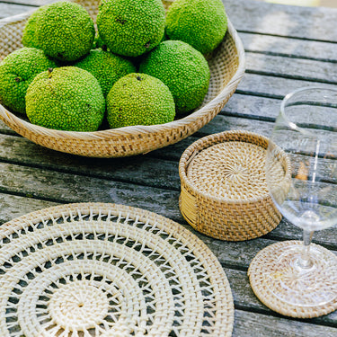 Rattan tableware