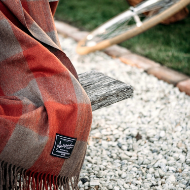 Antipodean recycled wool check picnic blanket