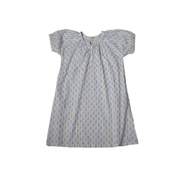 Blue & White Block Printed Cotton Nightie