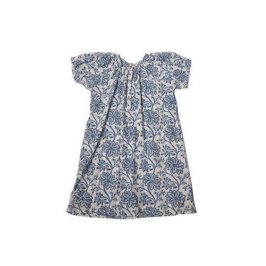 Blue & White Block Printed Cotton Nightie