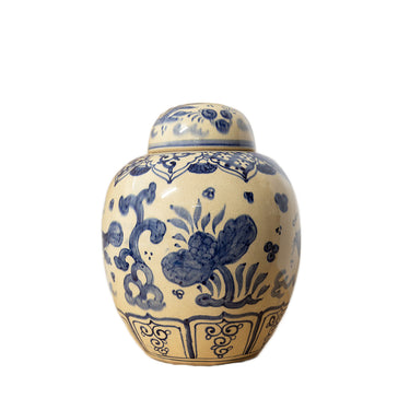 Hand Painted Ceramic Ginger Jar