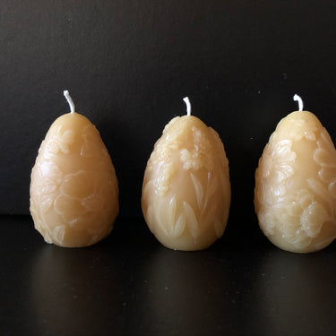 Cottage Floral Egg Beeswax Candle