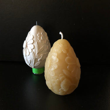 Cottage Floral Egg Beeswax Candle