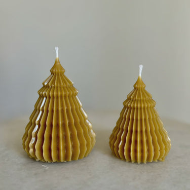 Christmas tree origami beeswax candle