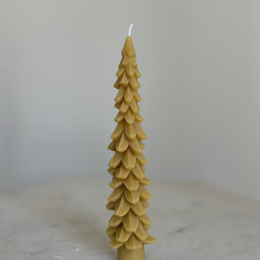 dinner taper Christmas tree beeswax candle