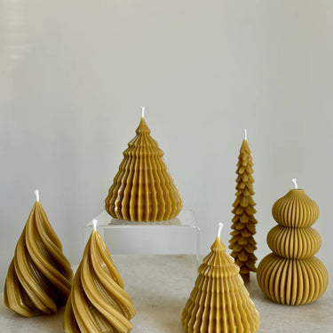 dinner taper Christmas tree beeswax candle