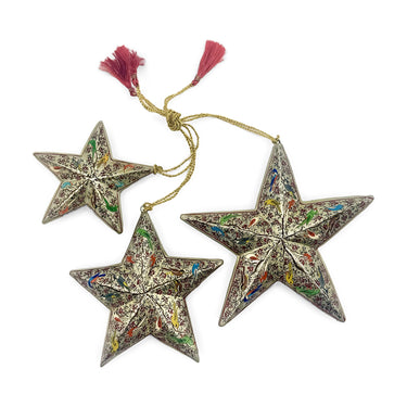 Hand-Painted Hanging Christmas Stars (3)