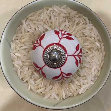 Hand Painted Ceramic Knobs red tree