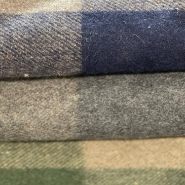 Antipodean recycled wool check picnic blanket
