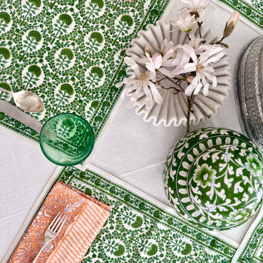 block printed cotton canvas placemat (pair)