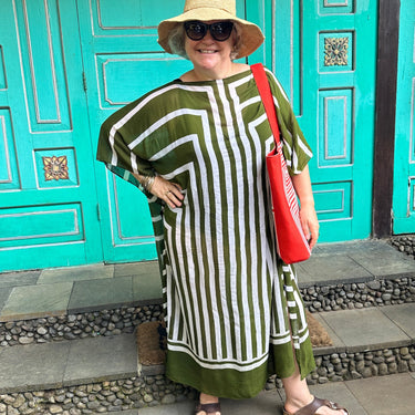 Velicya narrow stripe viscose kaftan