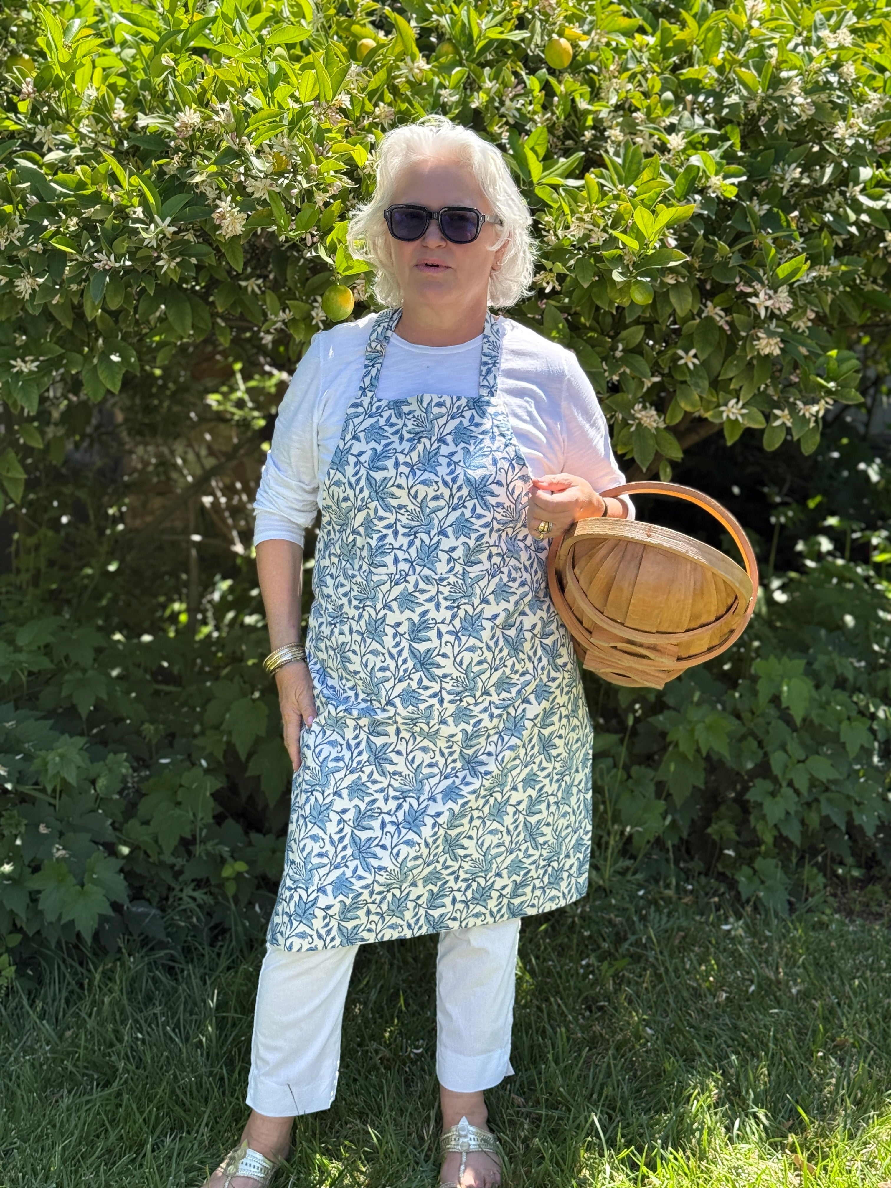 Colorblock Apron Blue & White Block Printed Cotton Apron – MerchantCampbell