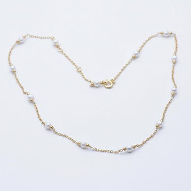 Gold-Plated Sterling Silver Pearl Necklace – Handmade in Jaipur